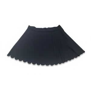 J.Crew Black Scalloped Hem Skort Mini Skirt Size L Tennis Athleisure